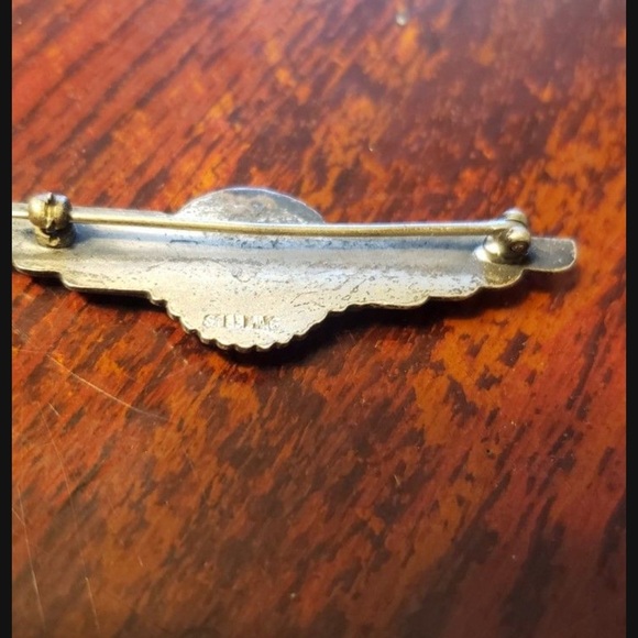 Vintage Silver and Red Western Lines Air Brooch - Picture 3 of 7